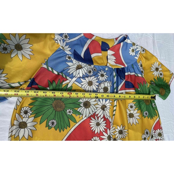 Vintage Mumu Robe Nightgown House Coat Disco 70s Grannycore Floral Womens - Picture 8 of 13
